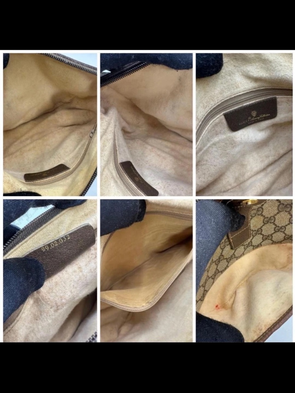 Gucci Beige GG Supreme Crossbody with Brown Leather and Web Stripe - Picture 6 of 8